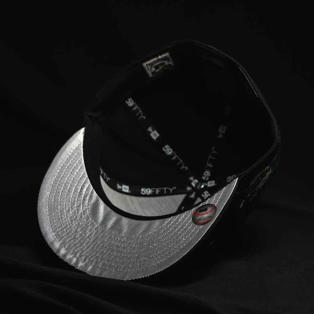NEW ERA 59FIFTY MLB ATLANTA BRAVES 30TH SEASON BLACK / METALLIC SILVER UV FITTED CAP - FAM