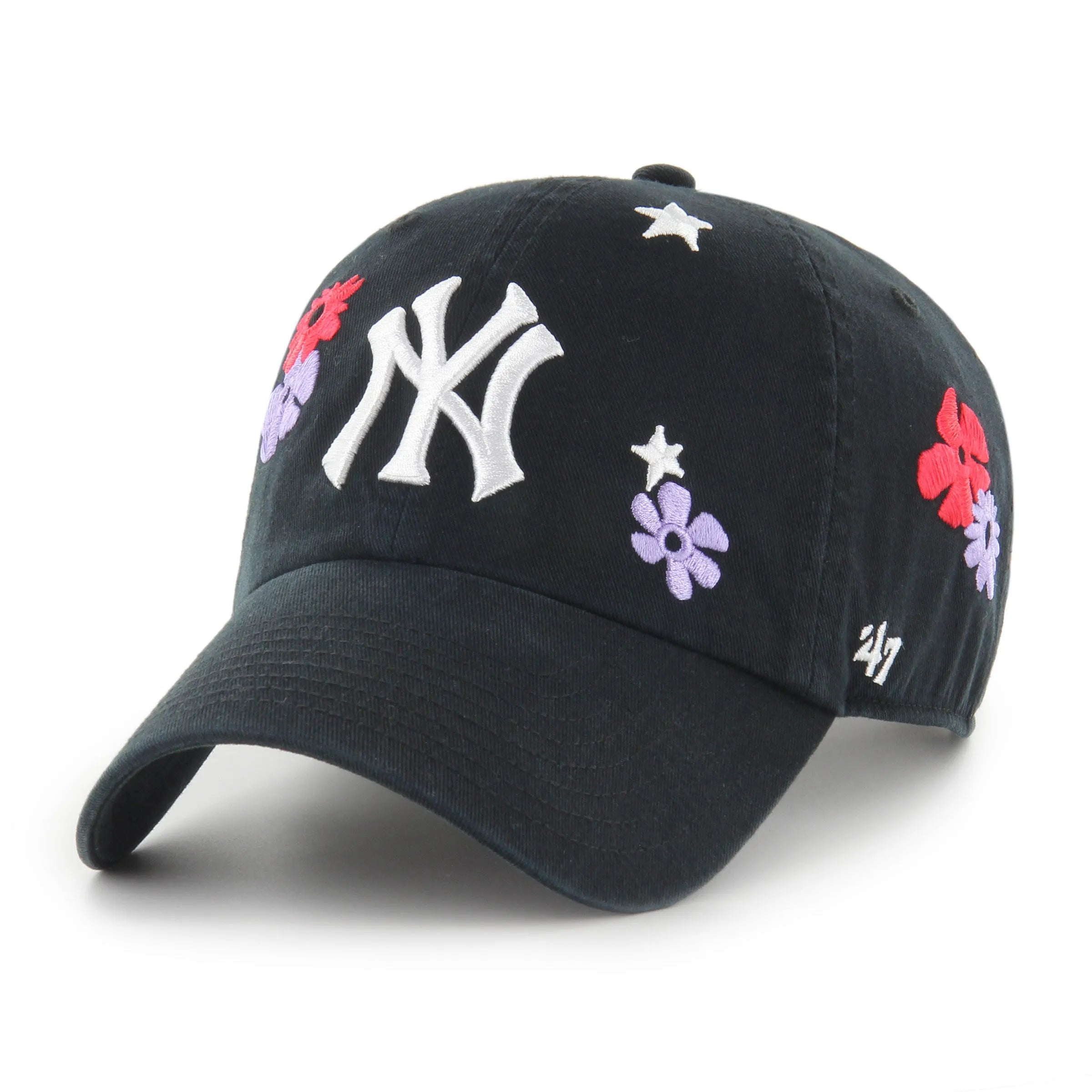 MLB NEW YORK YANKEES FLORA ’47 CLEAN UP BLACK CAP - FAM