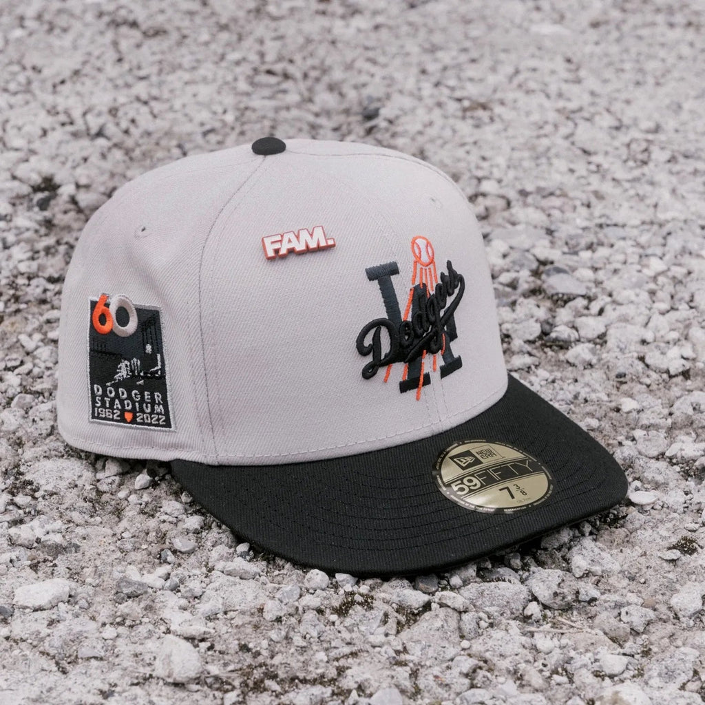 NEW ERA 59FIFTY MLB LOS ANGELES DODGERS 60TH ANNIVERSARY TWO TONE / GRAPHITE UV FITTED CAP - FAM