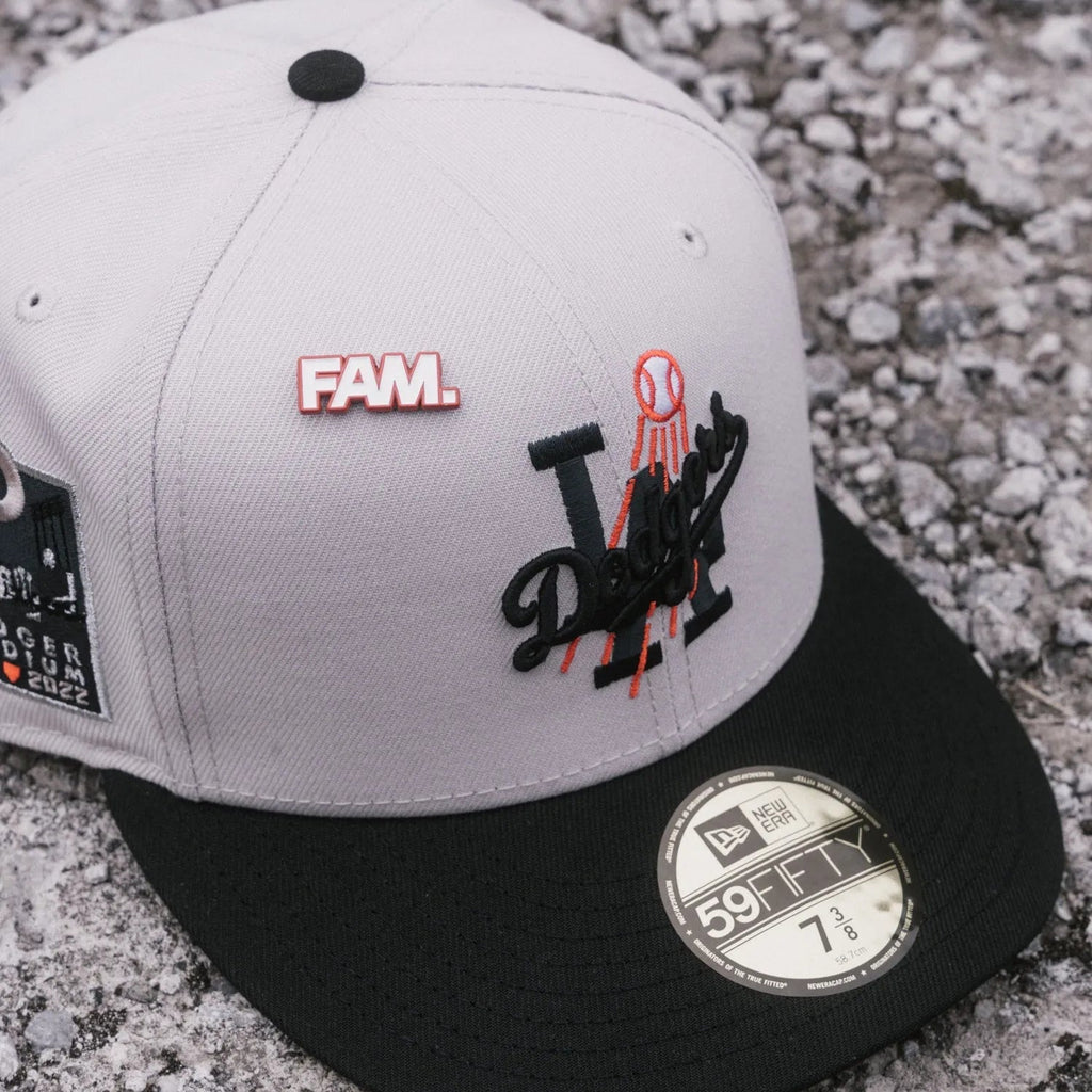 NEW ERA 59FIFTY MLB LOS ANGELES DODGERS 60TH ANNIVERSARY TWO TONE / GRAPHITE UV FITTED CAP - FAM