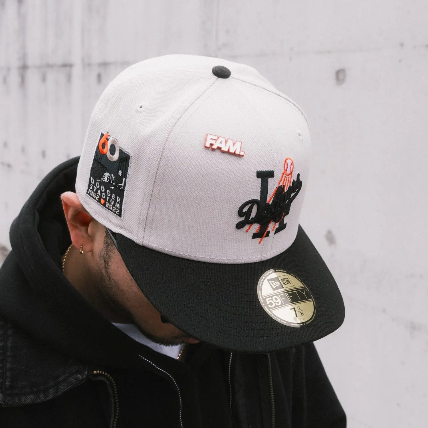 NEW ERA 59FIFTY MLB LOS ANGELES DODGERS 60TH ANNIVERSARY TWO TONE / GRAPHITE UV FITTED CAP - FAM