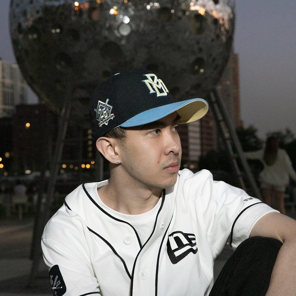 NEW ERA 59FIFTY MILWAUKEE BREWERS 25th ANNIVERSARY TWO TONE / SOFT YELLOW UV FITTED CAP - FAM