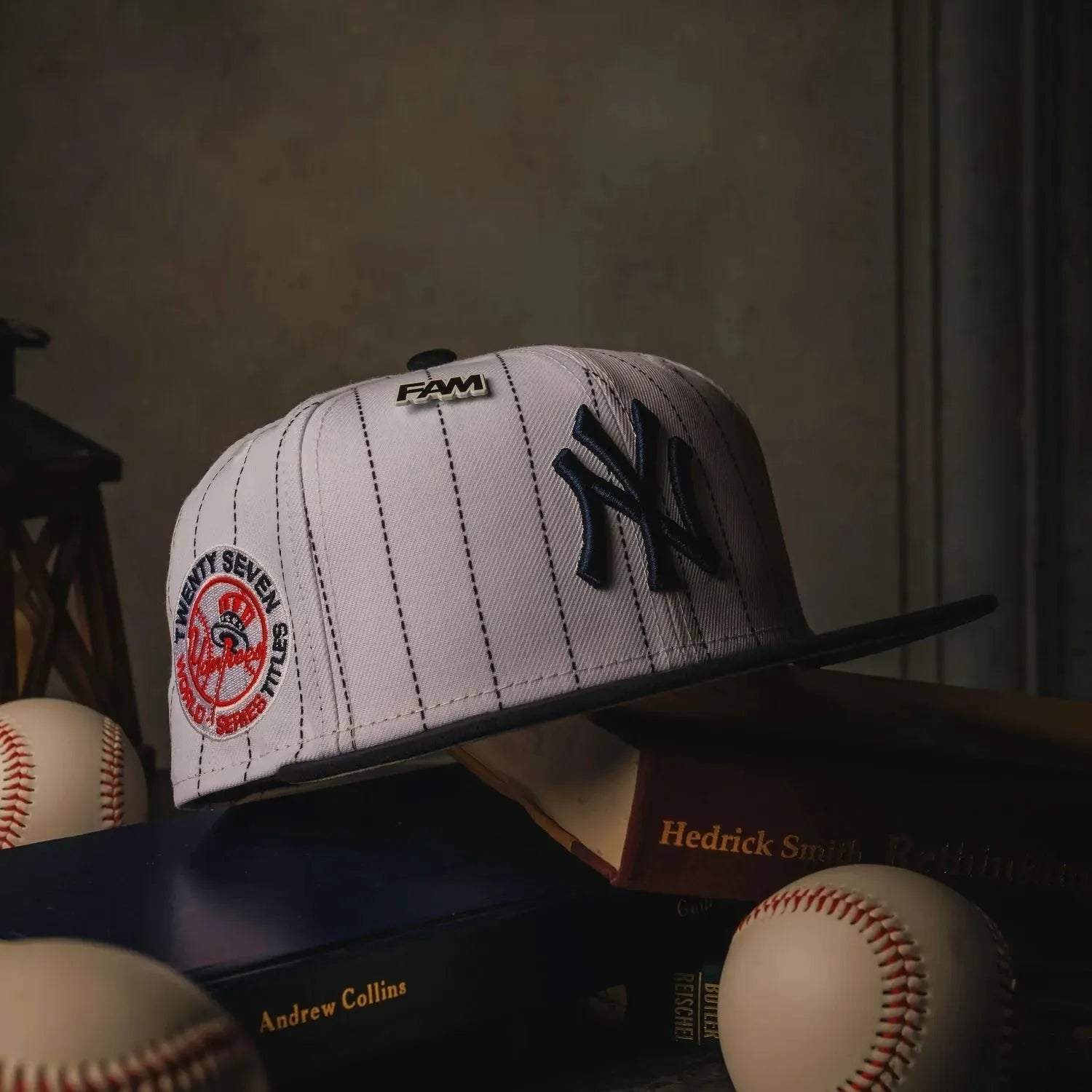 NEW ERA 59FIFTY MLB NEW YORK YANKEES TWENTY SEVEN TITLES TWO TONE / GREY UV FITTED CAP - FAM