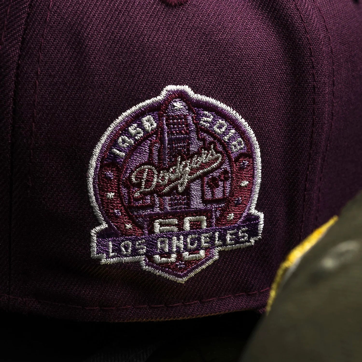 NEW ERA 59FIFTY MLB 60TH ANNIVERSARY LOS ANGELES DODGERS PLUM / GRAY UV FITTED CAP