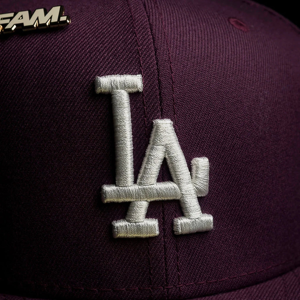 NEW ERA 59FIFTY MLB 60TH ANNIVERSARY LOS ANGELES DODGERS PLUM / GRAY UV FITTED CAP