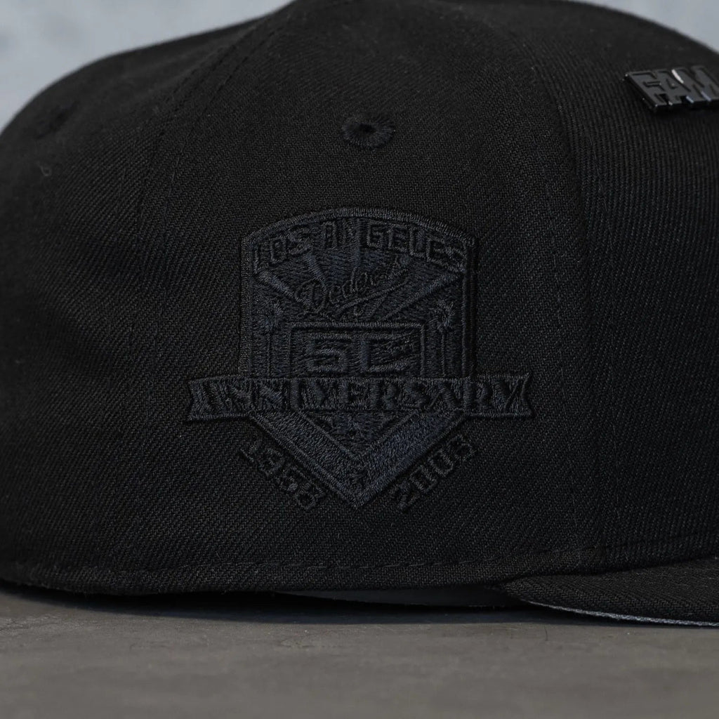 NEW ERA 59FIFTY MLB LOS ANGELES DODGERS 50TH ANNIVERSARY BLACK / GREY UV FITTED CAP