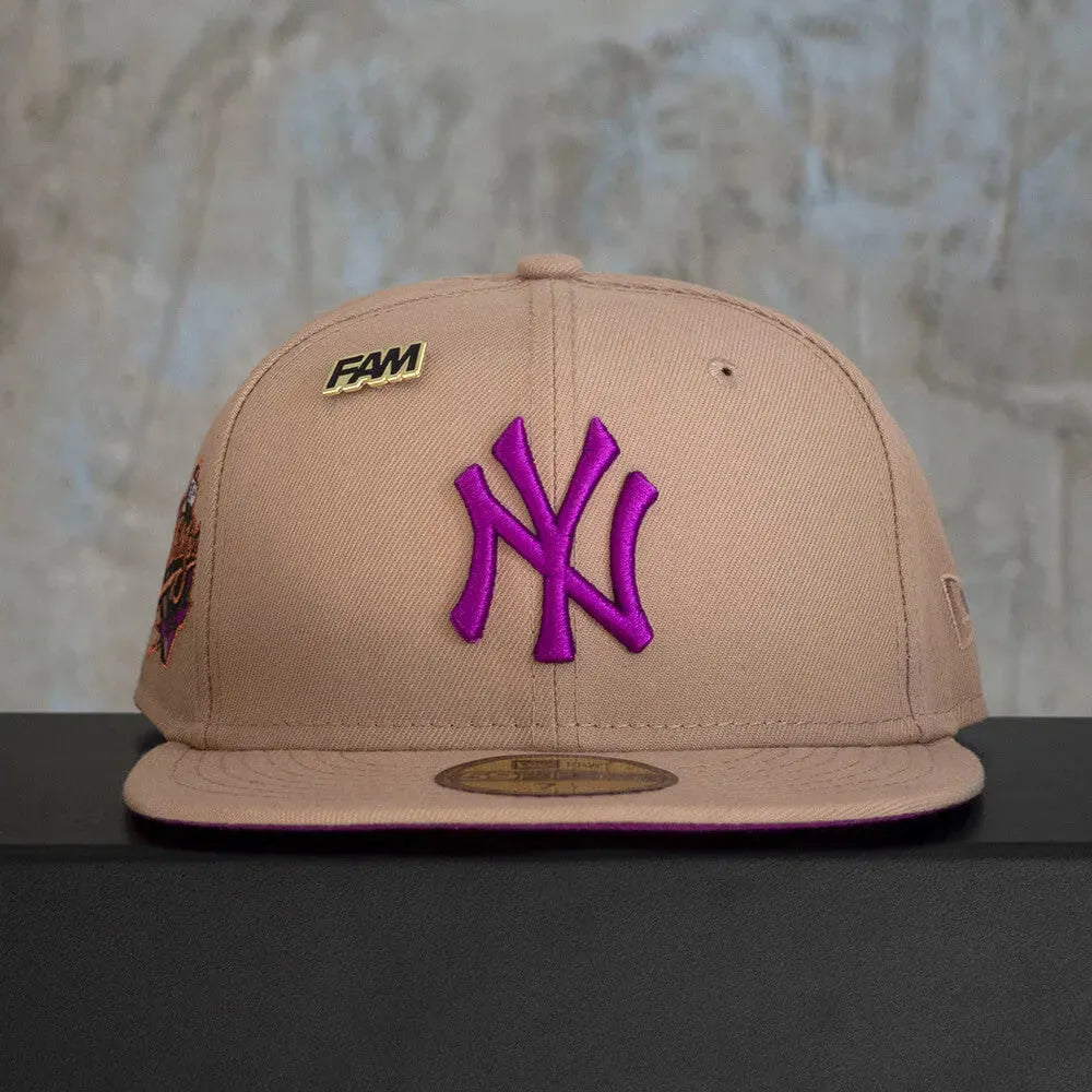 NEW ERA 59FIFTY MLB NEW YORK YANKEES WORLD SERIES 1998 CAMEL / SPARKLING GRAPE UV FITTED CAP - FAM