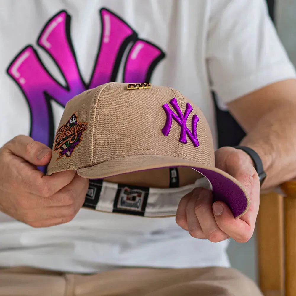 NEW ERA 59FIFTY MLB NEW YORK YANKEES WORLD SERIES 1998 CAMEL / SPARKLING GRAPE UV FITTED CAP - FAM