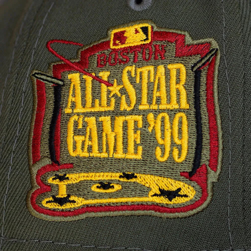 NEW ERA 59FIFTY MLB BOSTON RED SOX ALL STAR GAME 1999 OLIVE / YELLOW UV FITTED CAP - FAM