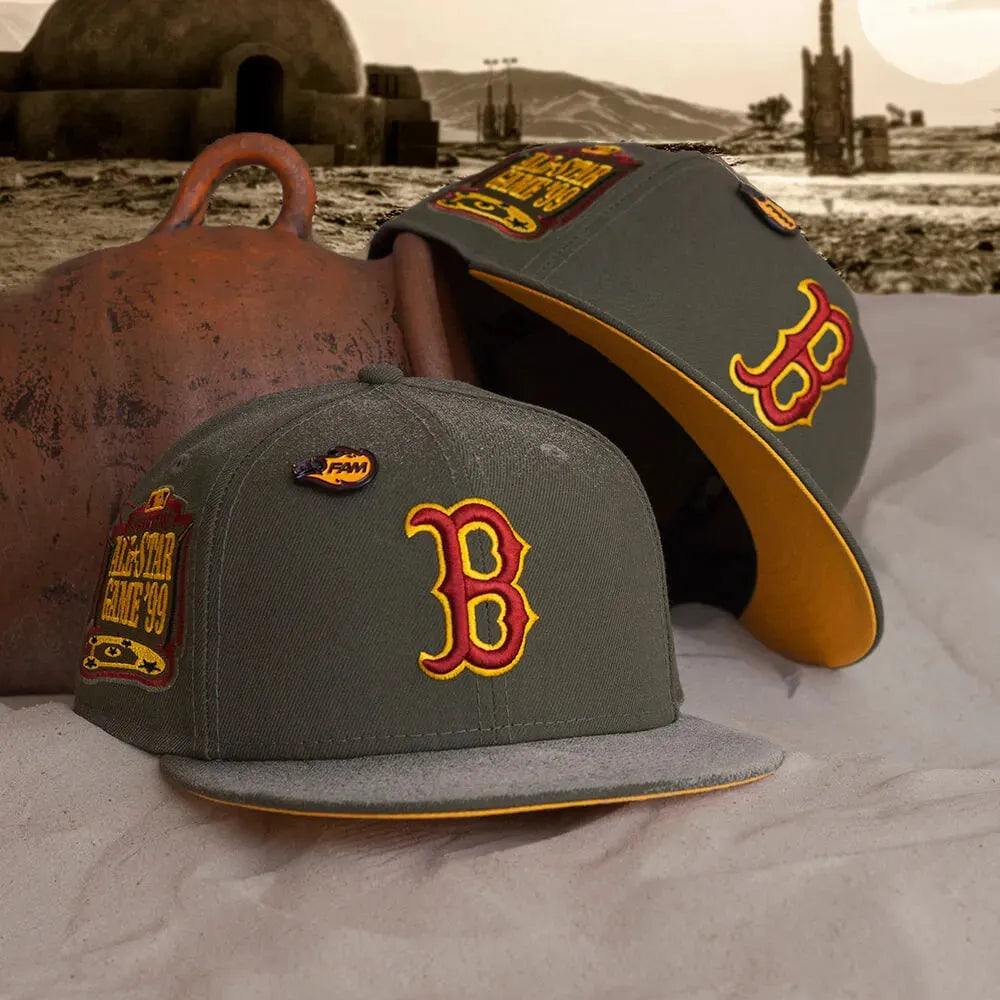 NEW ERA 59FIFTY MLB BOSTON RED SOX ALL STAR GAME 1999 OLIVE / YELLOW UV FITTED CAP - FAM