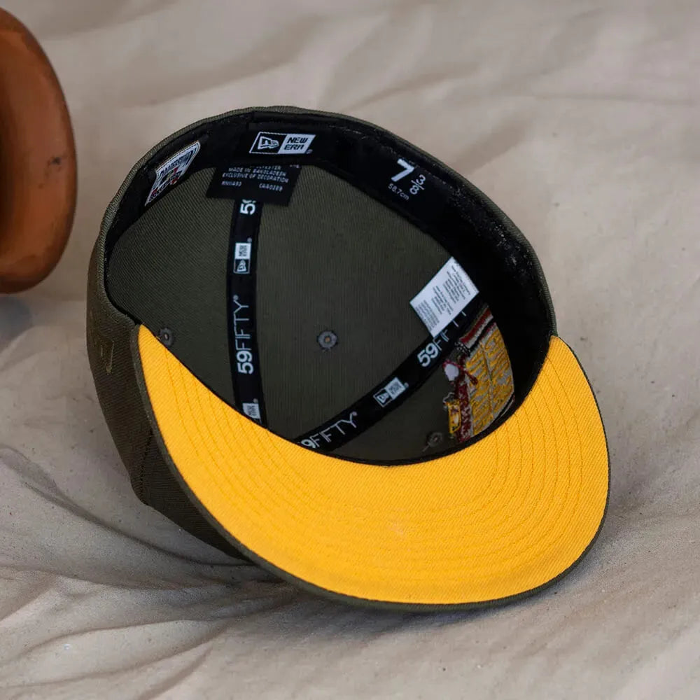 NEW ERA 59FIFTY MLB BOSTON RED SOX ALL STAR GAME 1999 OLIVE / YELLOW UV FITTED CAP - FAM