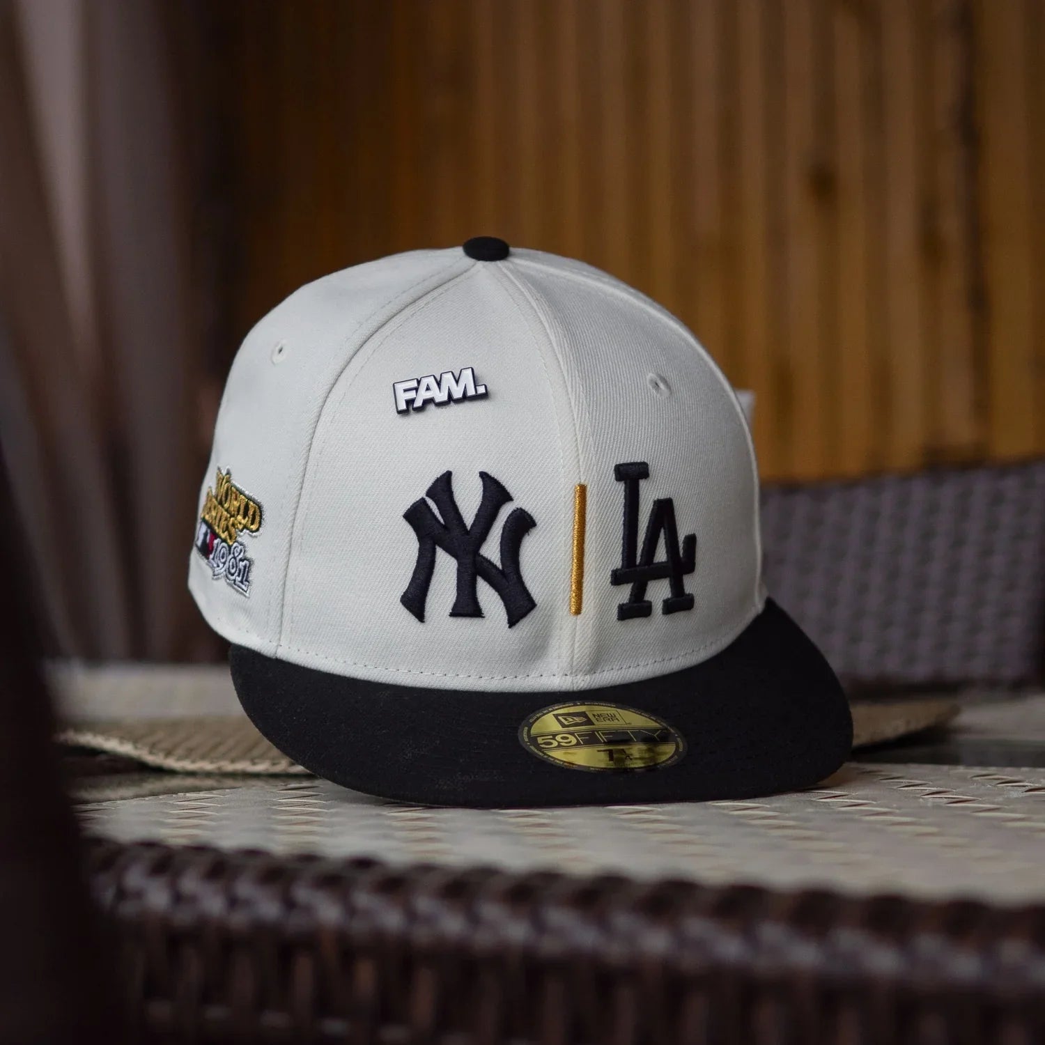 NEW ERA 59FIFTY MLB NEW YORK YANKEES VS LOS ANGELES DODGERS WORLD SERIES 1981 TWO TONE / GREY UV FITTED CAP