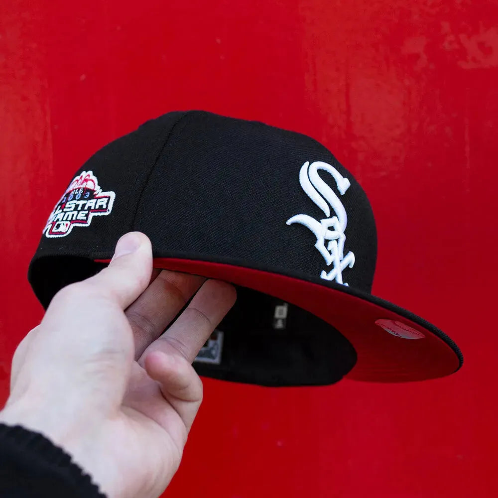 NEW ERA 59FIFTY MLB CHICAGO WHITE SOX ALL STAR GAME 2003 BLACK WOOL / RED UV FITTED CAP - FAM