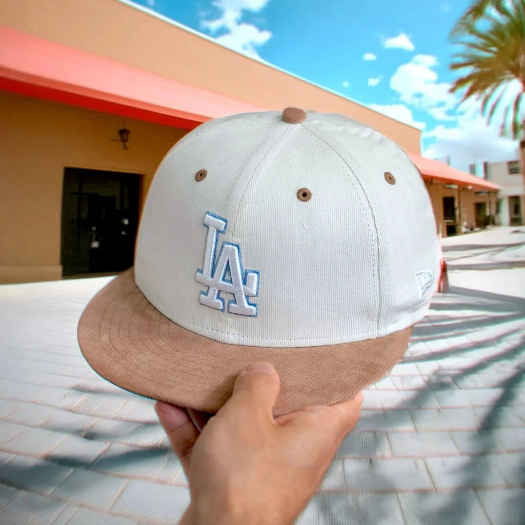 NEW ERA 59FIFTY MLB LOS ANGELES DODGERS ALL STAR GAME 1980 TWO TONE MICRO CORD / GREY UV FITTED CAP - FAM