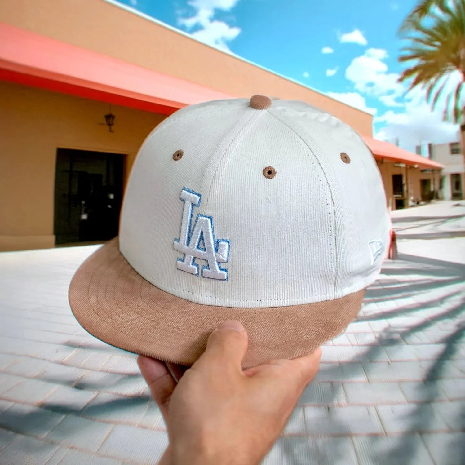 NEW ERA 59FIFTY MLB LOS ANGELES DODGERS ALL STAR GAME 1980 TWO TONE MICRO CORD / GREY UV FITTED CAP - FAM