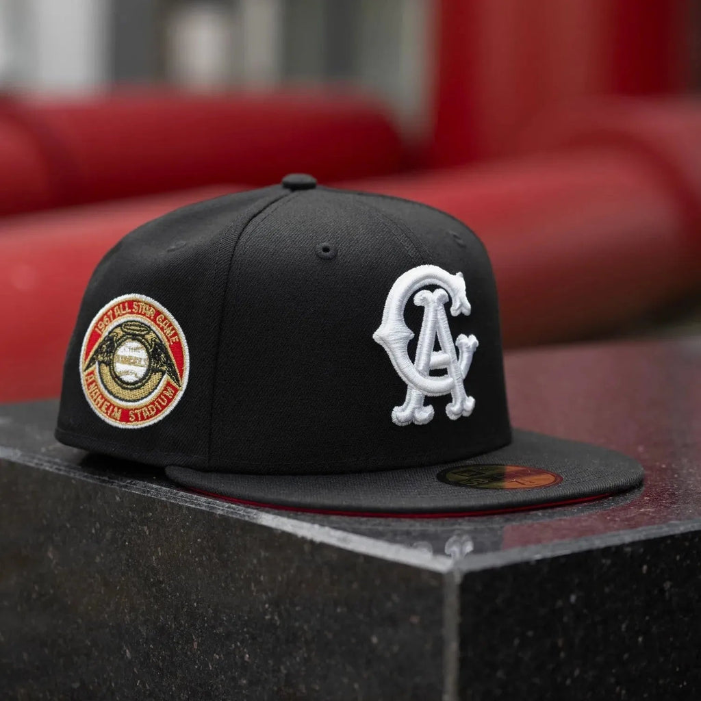 NEW ERA 59FIFTY MLB CALIFORNIA ANGELS ALL STAR GAME 1967 BLACK / SCARLET RED UV FITTED CAP - FAM