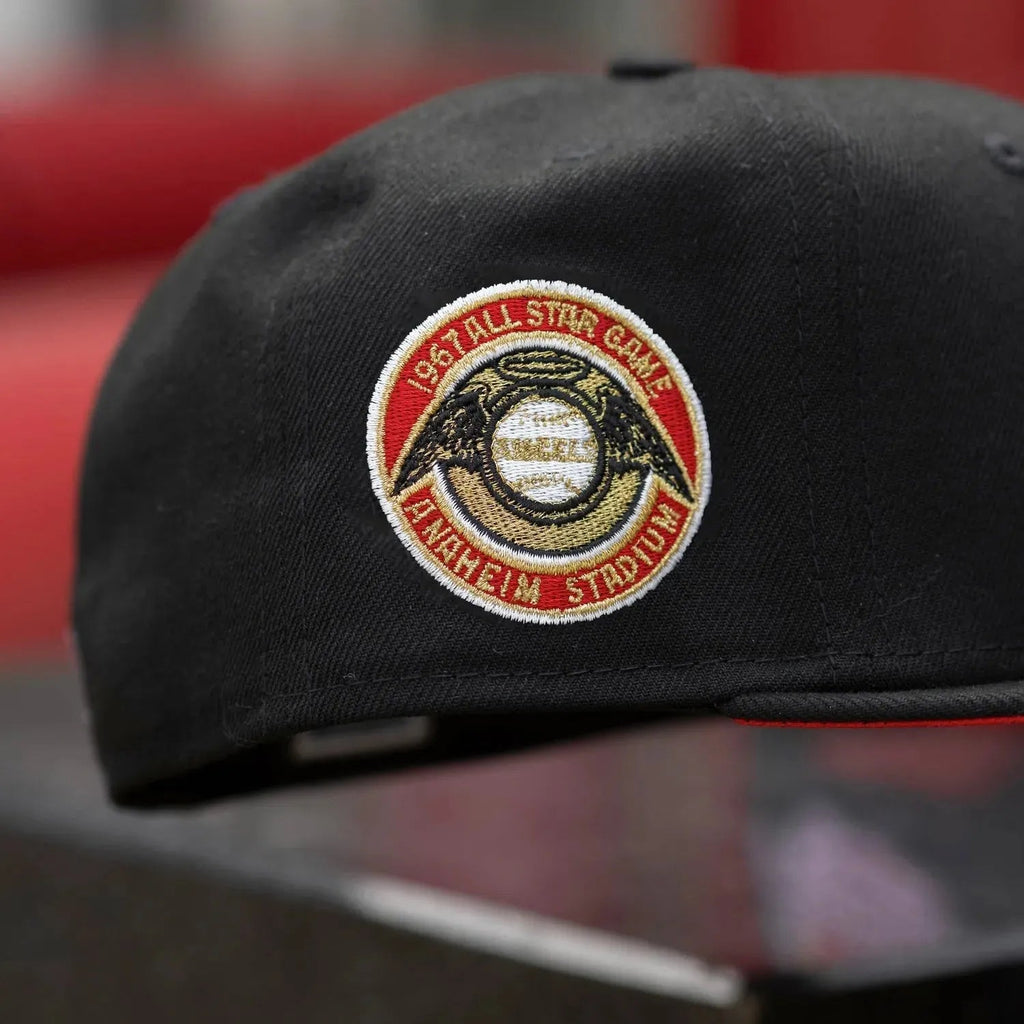 NEW ERA 59FIFTY MLB CALIFORNIA ANGELS ALL STAR GAME 1967 BLACK / SCARLET RED UV FITTED CAP - FAM