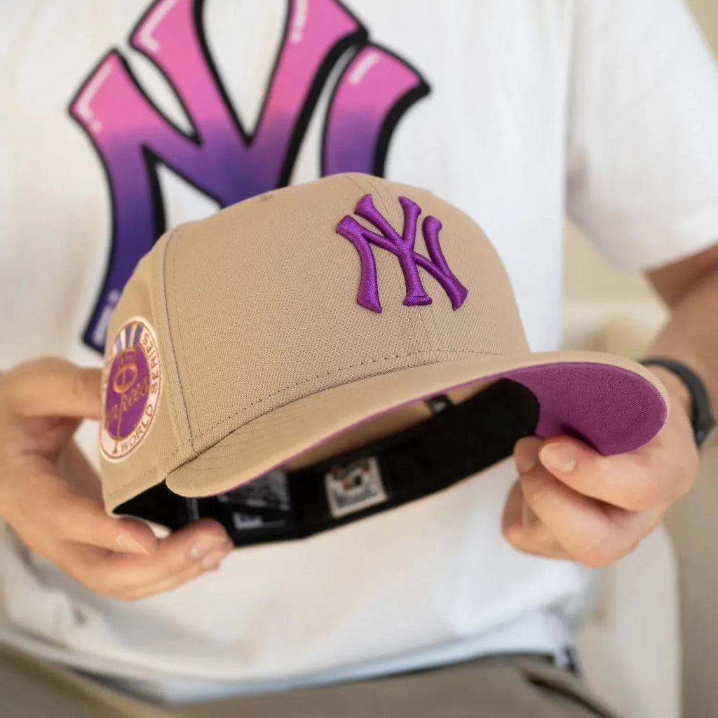 NEW ERA 59FIFTY MLB NEW YORK YANKEES WORLD SERIES 1962 CAMEL / SPARKLING GRAPE UV FITTED CAP - FAM