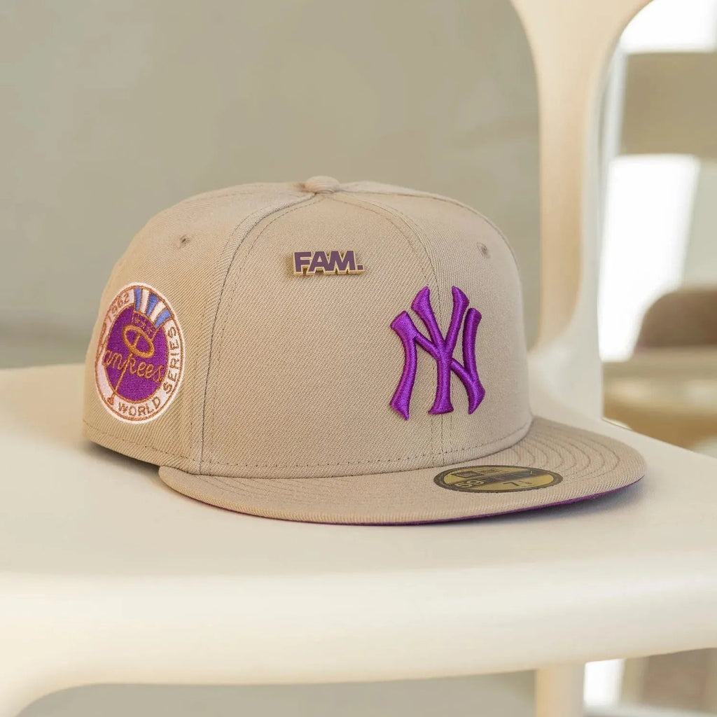 NEW ERA 59FIFTY MLB NEW YORK YANKEES WORLD SERIES 1962 CAMEL / SPARKLING GRAPE UV FITTED CAP - FAM