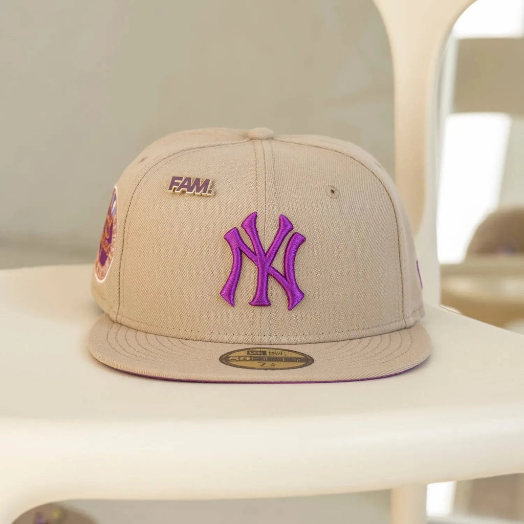 NEW ERA 59FIFTY MLB NEW YORK YANKEES WORLD SERIES 1962 CAMEL / SPARKLING GRAPE UV FITTED CAP - FAM